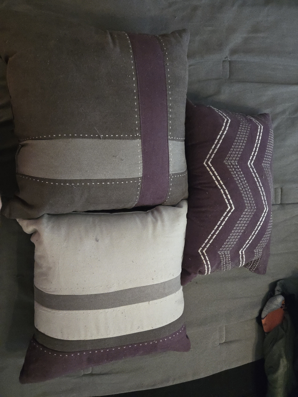 Plum and Gray Decorative Throw Pillow Set - Home Accents